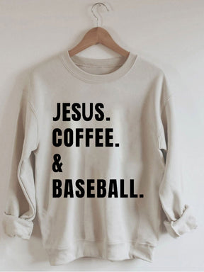 Sweat-shirt de baseball Jésus Café