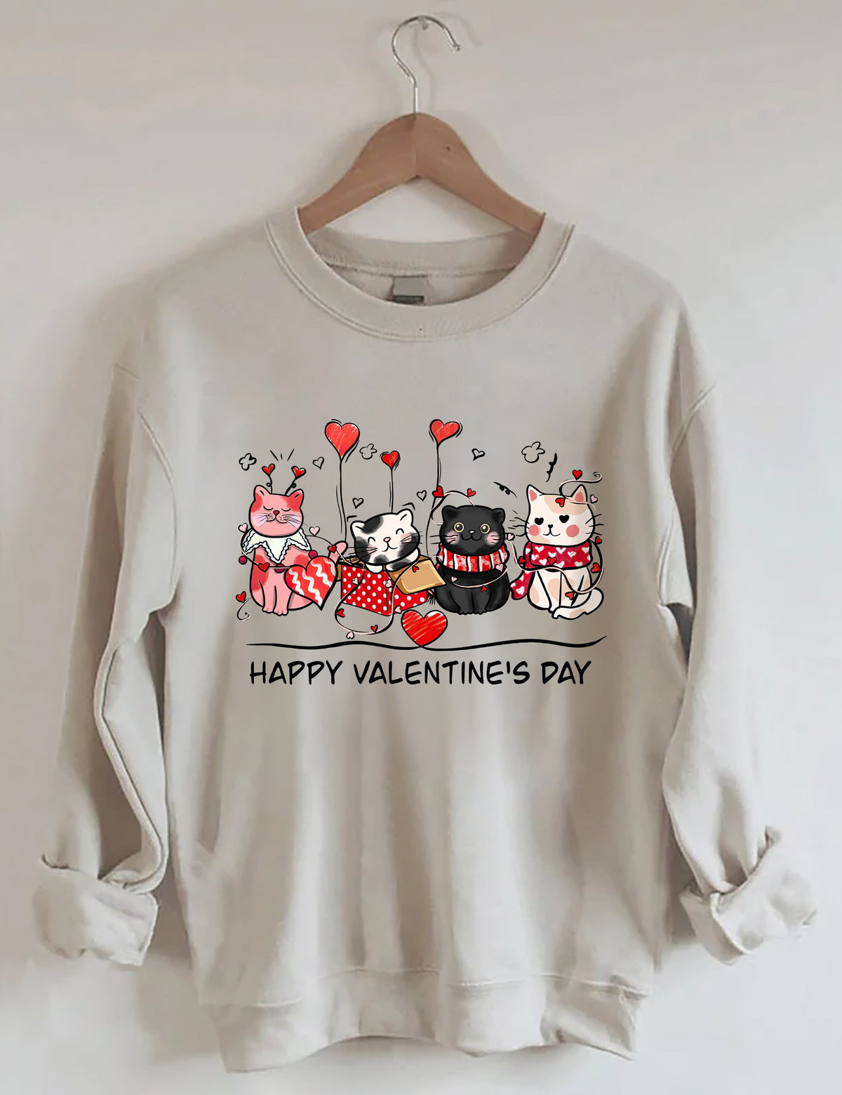 Valentinstags-Katzen-Sweatshirt