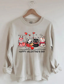 Valentinstags-Katzen-Sweatshirt