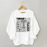 Teacher Letter Print Sweatshirt