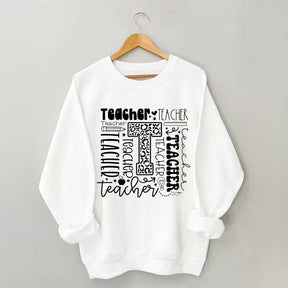 Teacher Letter Print Sweatshirt