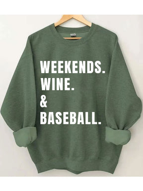 Sweat-shirt de baseball au vin du week-end