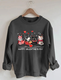 Valentinstags-Katzen-Sweatshirt