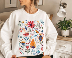 Sweat-shirt fleurs sauvages