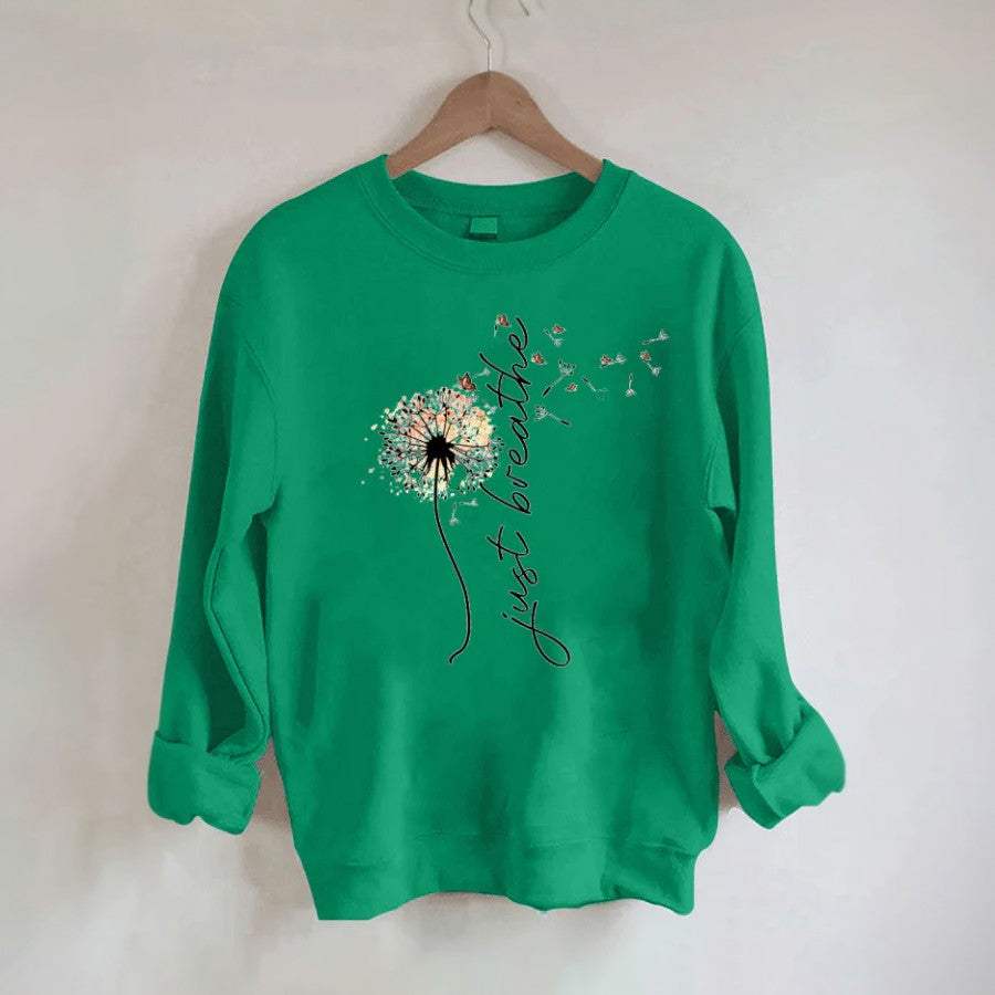 Just Breathe Print Sweatshirt