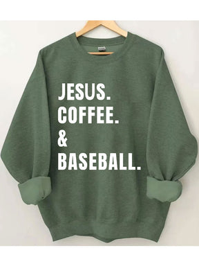 Sweat-shirt de baseball Jésus Café
