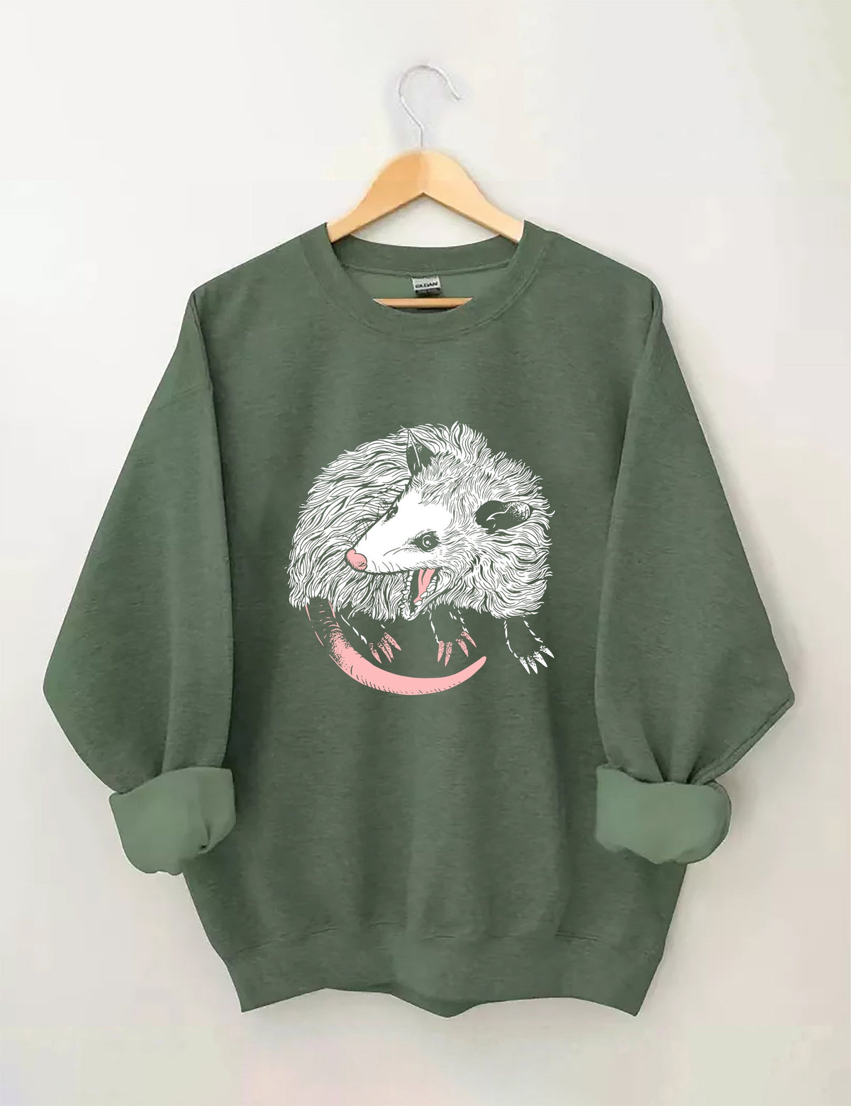 Sweat-shirt décontracté à imprimé opossum