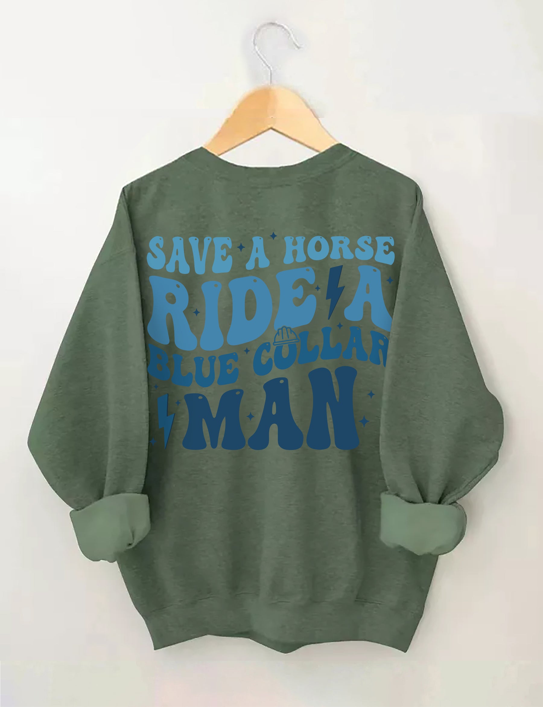 Save A Horse Ride A Blue Collar Herren-Sweatshirt