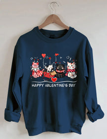 Valentinstags-Katzen-Sweatshirt