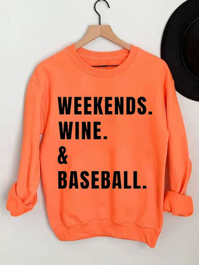 Sweat-shirt de baseball au vin du week-end