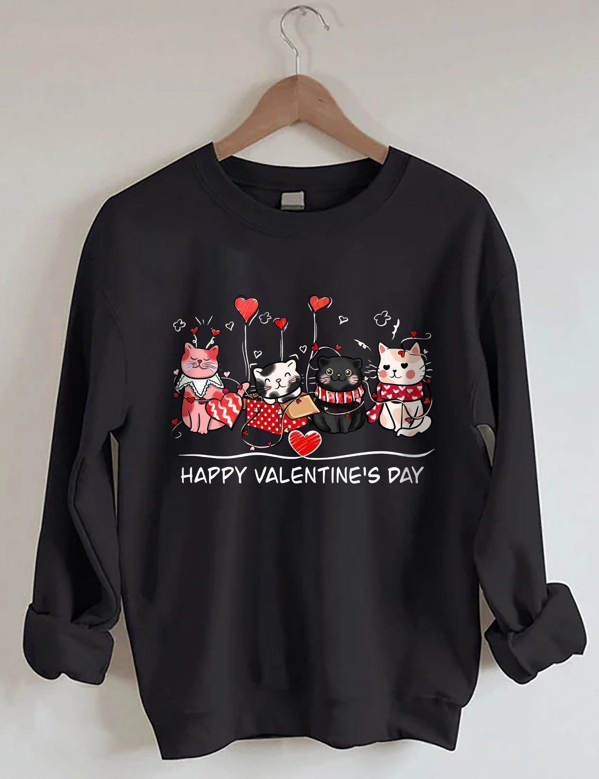 Valentinstags-Katzen-Sweatshirt