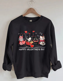 Valentinstags-Katzen-Sweatshirt