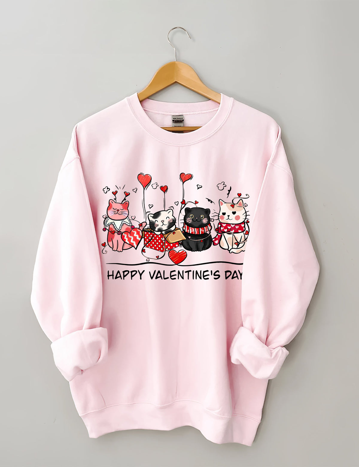 Valentinstags-Katzen-Sweatshirt