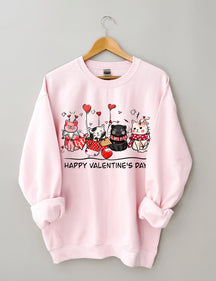 Valentinstags-Katzen-Sweatshirt