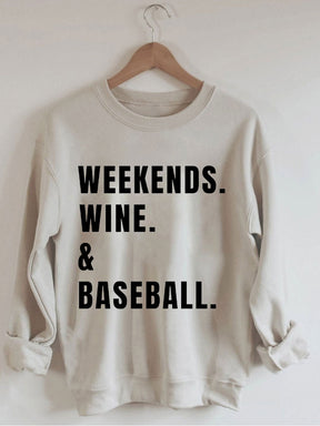 Sweat-shirt de baseball au vin du week-end