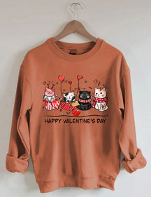 Valentinstags-Katzen-Sweatshirt