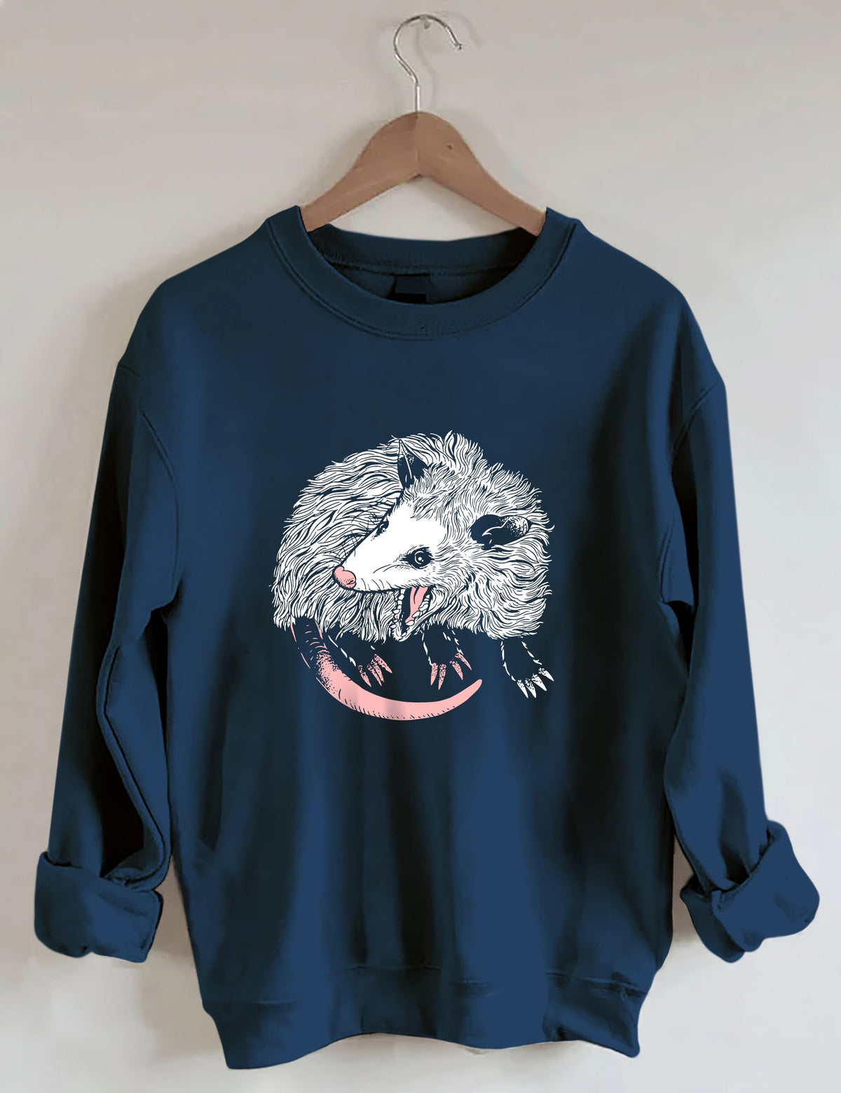 Sweat-shirt décontracté à imprimé opossum